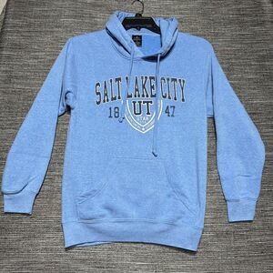 Salt Lake City Utah Hoodie Men's S Blue Pullover